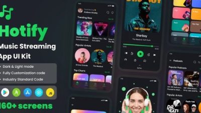 Hotify v1.0 Music Streaming App React Native CLI Ui Kit