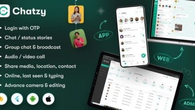 Chatzy v1.0.8 Whatsap Clone Chat & Call App | User App | Web App | Admin App | Inapp Subscription