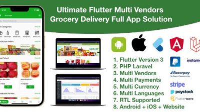 Grocery / delivery services / ecommerce multi vendors(android + iOS + website) flutter 3 / laravel源码下载