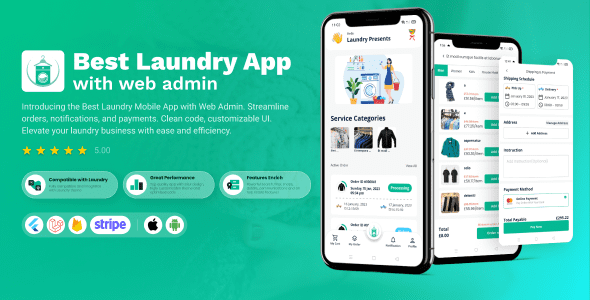 Laundry Flutter App with Admin panel 源码下载