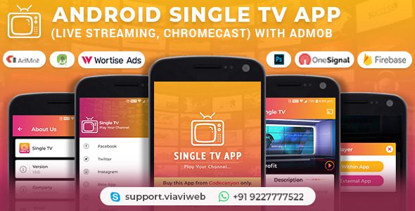 Android Single TV App (Live Streaming, Chromecast) with Admob源码下载