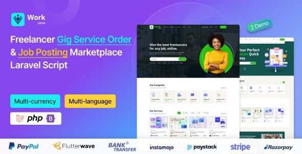Workzone v3.0.0 Freelancer Marketplace for Gig Service Order & Job Posting Laravel Script