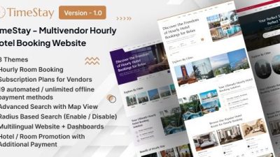 TimeStay v1.0 Multivendor Hourly Hotel Booking Laravel Website (SAAS) [Activated]