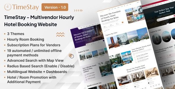 TimeStay v1.0 Multivendor Hourly Hotel Booking Laravel Website (SAAS) [Activated]