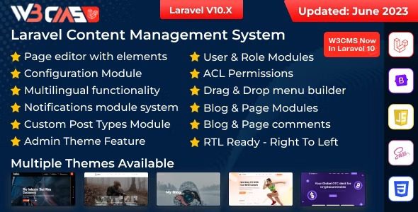 (v2.3) W3CMS-Laravel | Content Management System