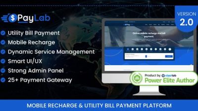 PayLab v2.0 Mobile Recharge And Utility Bill Payment Platform [Activated]