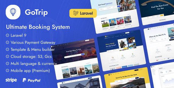 GoTrip v1.6.1 – Laravel Booking System