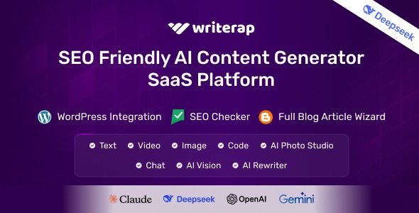 Writerap v1.2.0 AI Content Generator with SEO Optimizer SaaS Application