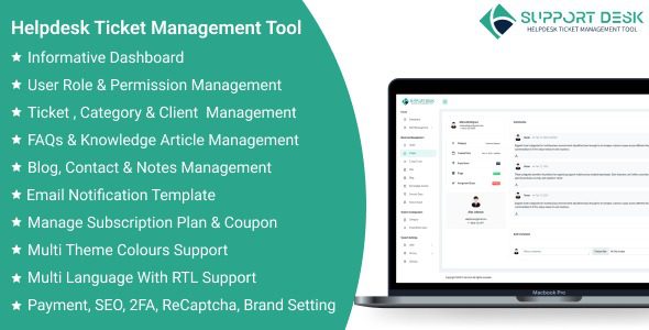 Support Desk SaaS v1.5 - Helpdesk Ticket Management Tool