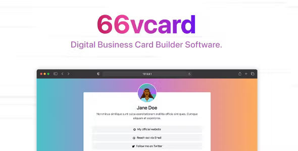 66vcard (v35.0.0) Digital Business Card Builder (SAAS)