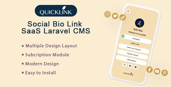 QuickBioLink (SAAS) v3.1 - Bio Link SaaS for Creators, Influencers and Businesses [Activated]