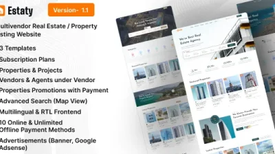 Estaty Multivendor Real Estate Property Listing Website