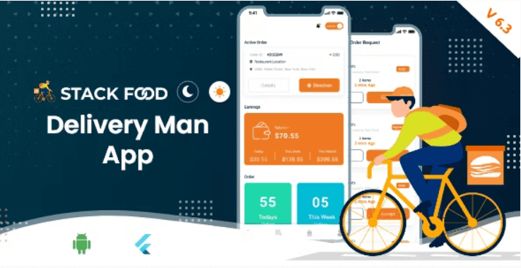 StackFood Multi Restaurant v7.6 Food Ordering Delivery Man App