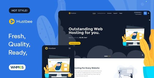 Hustbee (13 May 2025) Hosting HTML & WHMCS Template