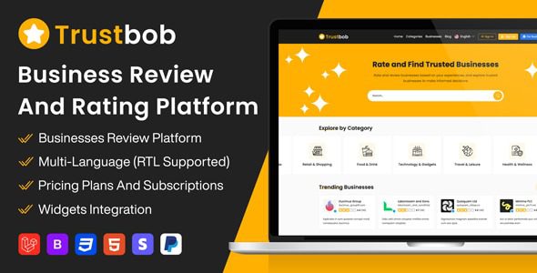 Trustbob v1.1 - Business Review And Rating Platform (SAAS) [Activated]