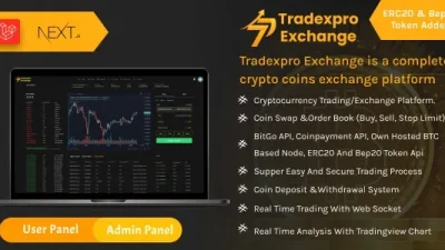 Tradexpro Exchange v3.1.3  Crypto Buy Sell and Trading platform, ERC20 and BEP20 Tokens Supported