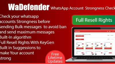 WaDefender (v4.0.0) WhatsApp Account Strongness Checker for bulk sending - Full Reseller Rights