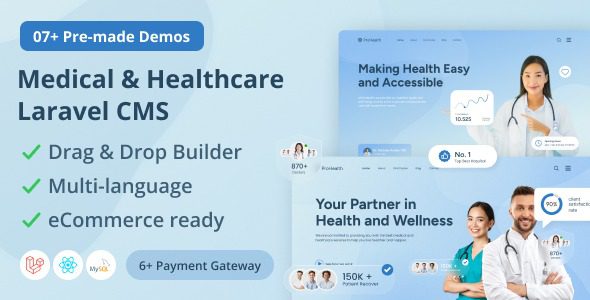 Prohealth v1.2 - Medical and Healthcare Laravel CMS With Live Page Builder [Activated]