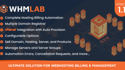 WHMLab v2.1 Ultimate Solution For WebHosting Billing And Management [Activated]