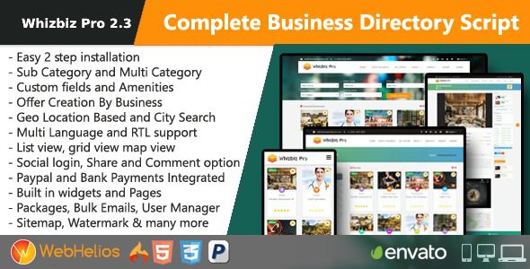 Whizbiz Pro v2.3 - Simple Business Listing Directory Map Script