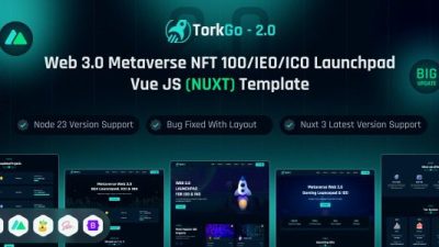 TorkGo v2.0 – Metaverse Web3.0 IDO/INO launchpad Vue js , Nuxt js Template