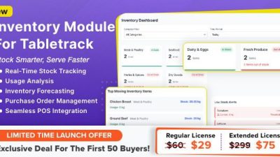 Inventory Module for Tabletrack v1.0.60