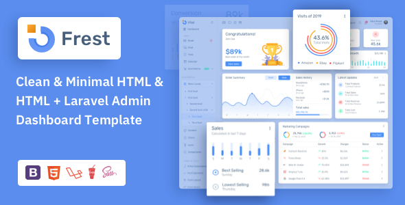 Frest v5.1.0 HTML & Laravel Bootstrap Admin Dashboard Template