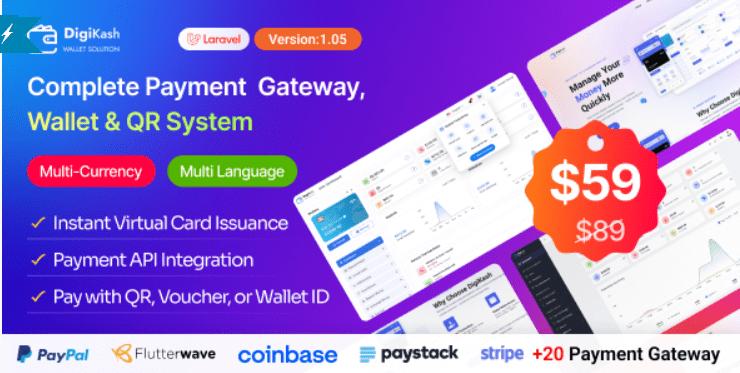 DigiKash v1.0.0 Complete Payment Gateway, Wallet & QR System
