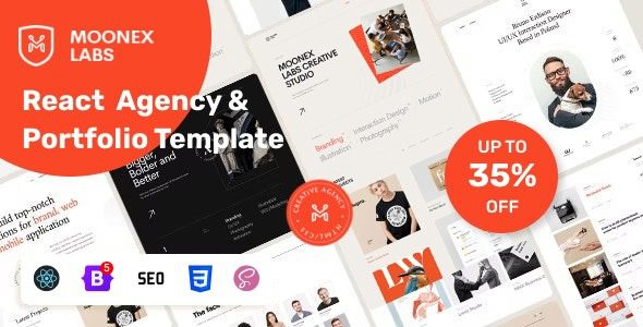Moonex (v1.3) React Agency & Portfolio Template