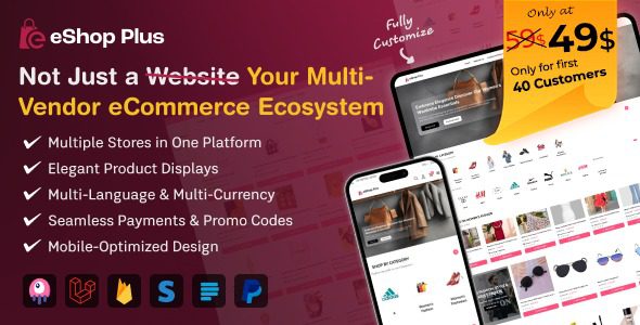 eShop Plus v1.0 Multi Vendor eCommerce, Multi Module Website in Laravel [Activated]