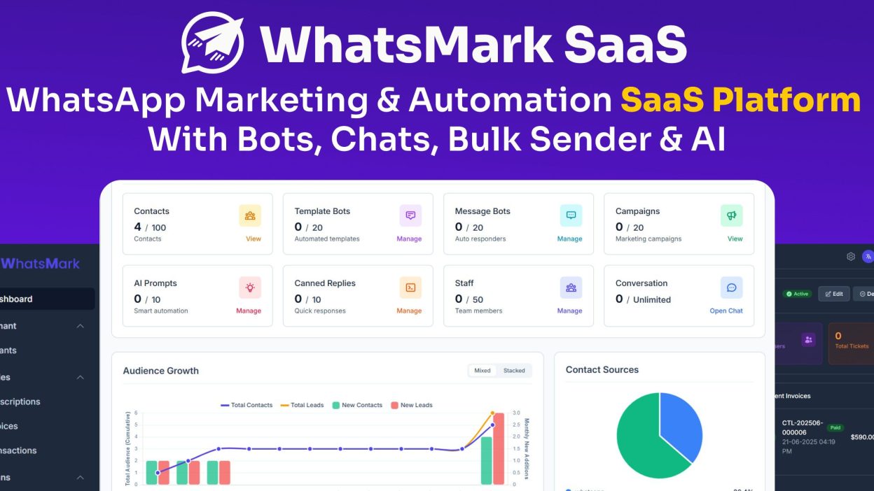 WhatsMarkSaaS v1.3.5 - WhatsApp Marketing & Automation SaaS Platform with Bots, Chats, Bulk Sender & AI