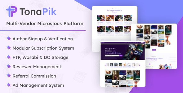 TonaPik v1.0.0 – Multi Vendor Microstock Platform