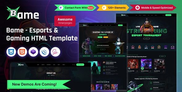 Bame v1.0 - Esports & Gaming HTML Template