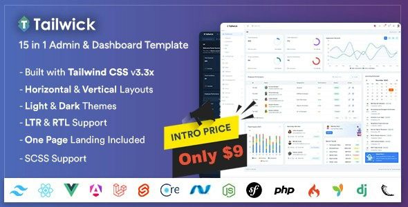 Tailwick (v1.2.0) Tailwind CSS Admin & Dashboard Template
