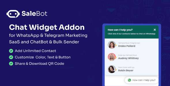SaleBot Chat Widget Addon源码下载