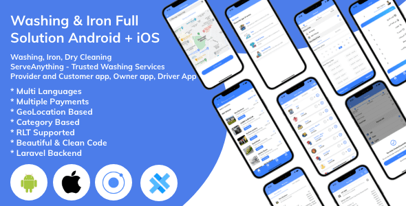 Clothes washing and laundry multi-vendor full app源码下载