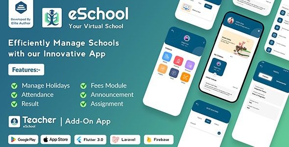 eSchool v3.3.2 Virtual School Management System Flutter App with Laravel Admin Panel [Avtivated]