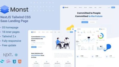 Monst (v7.0) NextJS Tailwind CSS landing page