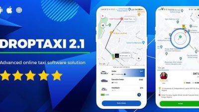 Droptaxi (v2.2.0) white label taxi app software script php 
