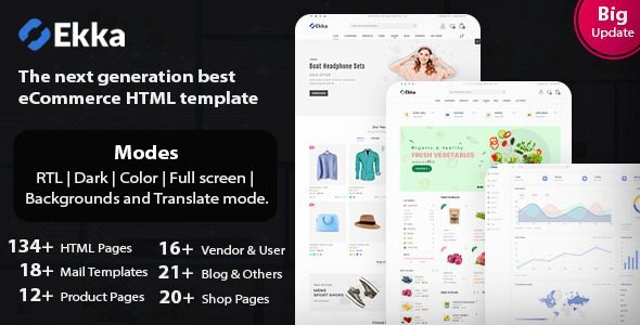 Ekka (v3.8) Ecommerce HTML Template + Admin Dashboard