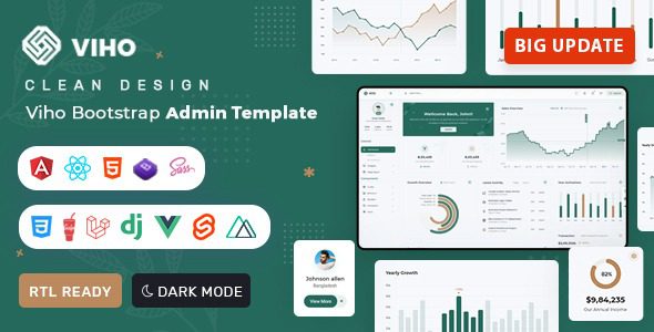 Viho (24 January 2026) Bootstrap 5 & Laravel Admin & Dashboard Template