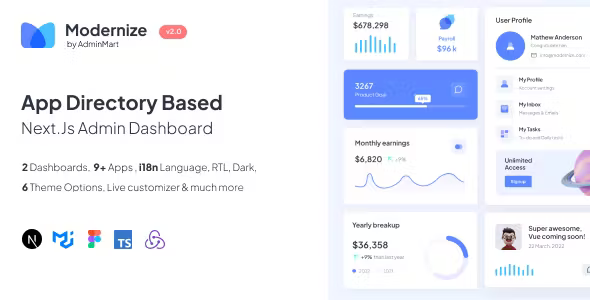 Modernize Next Js Admin Dashboard with App Directory (v4.0)