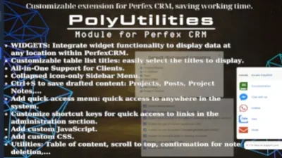 PolyUtilities for Perfex CRM v2.4.1 Quick Access Menu, Custom JS, CSS, and More