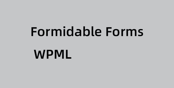 Formidable Forms WPML插件下载