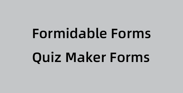 Formidable Forms Quiz Maker Forms插件下载