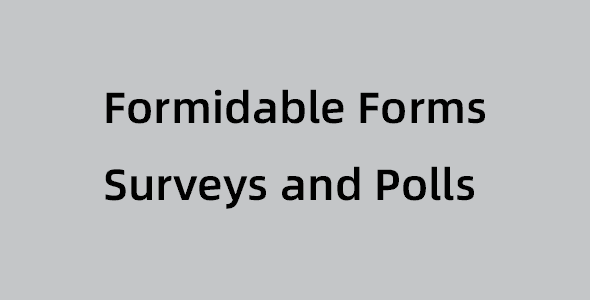 Formidable Forms Surveys and Polls插件下载