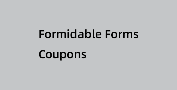 Formidable Forms Coupons插件下载